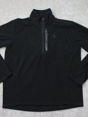 Eddie Bauer Sweatshirt Mens Large Black First Ascent 1/4 Zip Fleece Pullover